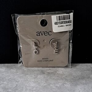 Avec Silvertone LOVE Earrings